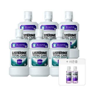 리스테린 토탈케어 헬씨 브라이트 250ml, 6개 + 증정(토탈케어 마일드 100ml, 2개)