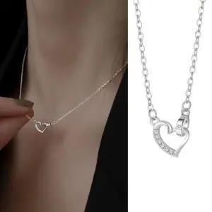 ONM 하트 링 버클 은 목걸이 줄 기본 체인 레이어드