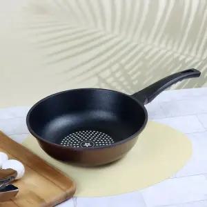 [퀸센스] 퍼펙트 궁중팬 가스레인지용 튀김냄비 추천 코팅 중식 웍 후라이팬 28cm