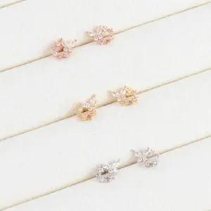 [셀러허브]여자 실버 두꺼운 쁘띠 분홍 써클 귀걸이 (S18886246)