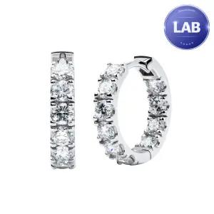 [한국금다이아몬드] 18K 랩 다이아몬드 1부 이중 원터치 귀걸이