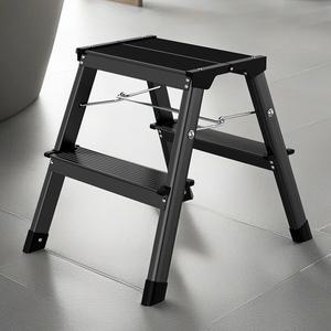 [밀스원]루페 프리미엄 가정용 접이식 알루미늄 2단 사다리 블랙에디션