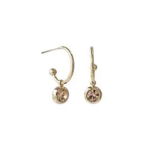 ONM E362 4mm 라이트콜로라도 크리스탈 골드귀걸이