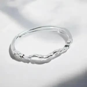 ONM 게더릭 실버925 백금도금 물결 오픈링 반지