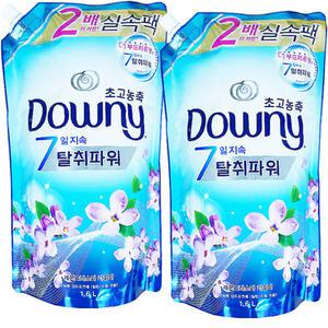 다우니 초고농축 탈취파워 섬유유연제 레몬그라스와 달콤한 라일락 리필 1.6L 2개
