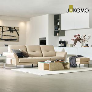 [자코모] 플레라 4인 천연면피 소가죽 소파+스툴