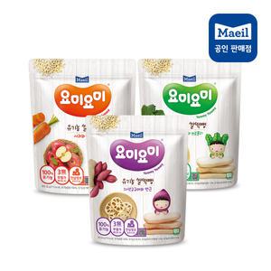[매일유업] 요미요미 쌀떡뻥 6봉 사과와 당근 / 시금치와 브로콜리 / 고구마와 연근