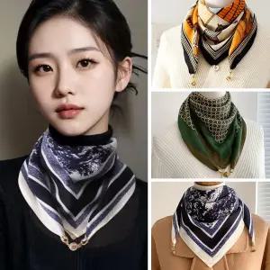 자석스카프 마그네틱 목도리 승무원 원터치 실크삘 여성용 목보호 쁘띠 선물용