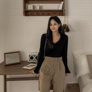 [시크릿라벨]  [부들보들] 버튼 카라넥 티셔츠