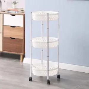 3단 트위스트 접이식 원형트롤리 틈새 선반 N808-O