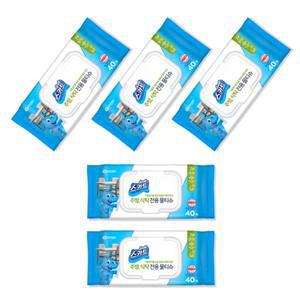 식탁 행주 물티슈 40매 5개세트 식당 카페 구연산타올