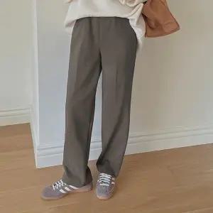 [빅사이즈]이블렛 겐디안 기모 핀턱 일자 밴딩 슬랙스 제이스타일