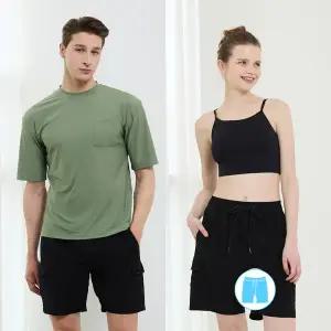 [하프클럽/베이직 엘르]베이직엘르 남녀공용 카고 비치반바지 블랙 BEM-X922K