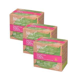 동성제약 와우 프리미엄 유기농 순면 커버 /팬티라이너(20P) 3개