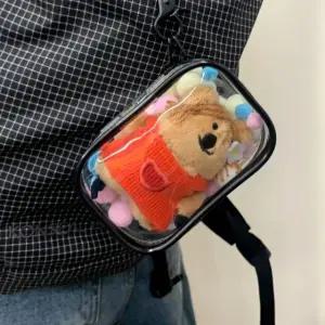 고품질 솜인형파우치 파우치 블랙 사각 PVC 솜인형 투명 (WFGTGQ5)