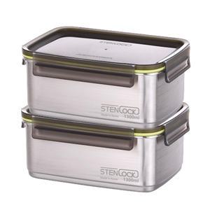 스텐락 국산 스텐밀폐용기 슈어 직사각 7호 2p세트