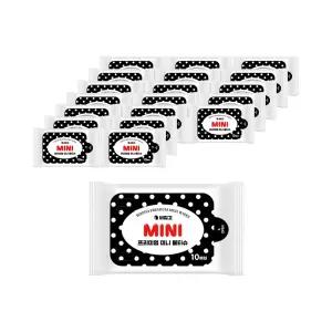 비집고 프리미엄 미니 물티슈 10매입 x 20개 / 휴대용 여행 포켓