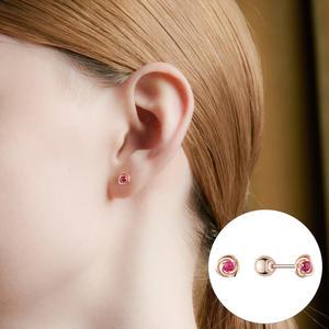 [로즈몽] 14K 루비 피어싱(싱글) 라비앙로즈 RA24D22P