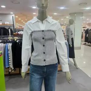 시슬리/애플아울렛/버터 니트탑 패치 셔츠 SAWS38431