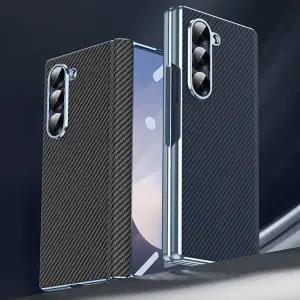 갤럭시Z폴드7 6 5 4 제트지 카본 패턴 힌지보호 슬림 하드 핸드폰 케이스