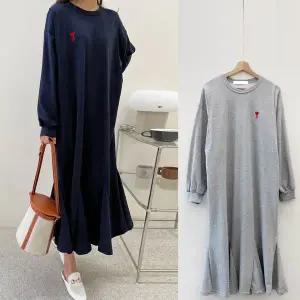 [보리보리/보리맘]하트 자수 수유 원피스 외출 수유복 홈웨어 잠옷 ID545