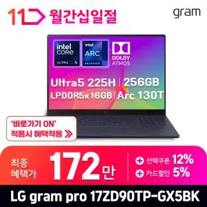 [최.종.1.7.2.만] LG 그램 프로17 / 17ZD90TP-GX5BK - RAM 16GB / SSD 256GB / 오피스밸류팩 증.정 / ND