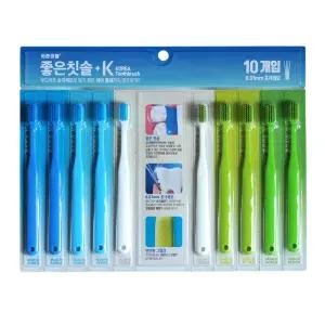 바른생활에이치앤비 좋은칫솔K 초극세모 세트, 10개입, 1세트