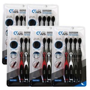 클리어스 하얀치아엔 차콜 초극세모 칫솔 4개입 x 5개 /초극세모칫솔/크리오/차콜초극세모