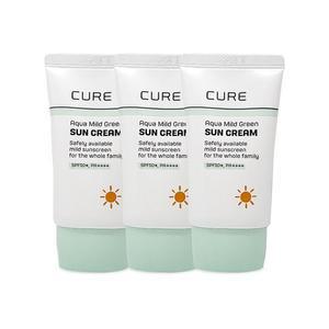 김정문알로에 큐어 아쿠아 마일드 그린 선크림 40ml(SPF50+) 3개 Ss