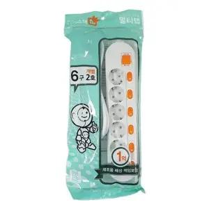 [하프클럽/]나이스 파츠 멀티탭 개별 6구2호/1.5m(1개)