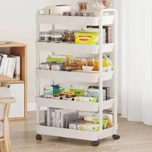 5단 수납선반 트롤리 화이트 (WFHJKJC)