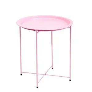 원형 테이블 스틸 비비드 핑크 사이드 (WFHJKJV)