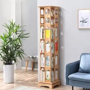원목 책장 회전 네츄럴 6단 360도 폭39cm (WFHJKVQ)