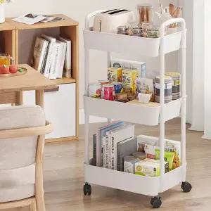 화이트 수납선반 트롤리 3단 (WFHJL2L)