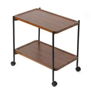 사이드 사각 테이블 2단 럭셔리 브라운 (WFHJL2J)