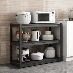 앵글 스틸 선반 120cm 3단 쉬운 블랙 조립이 (WFHJJB6)