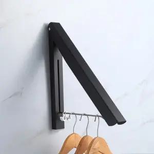 공간활용 접이식 폴딩 행거 블랙 벽옷걸이 벽걸이 (WFHJDWQ)