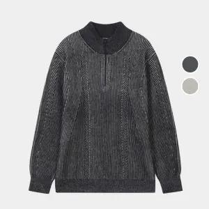 남성 투톤 하프집업 풀오버 니트 B234KT310P