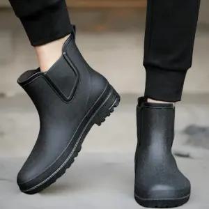 남성 여름 논슬립 앵클 레인부츠 무지컬러 장화