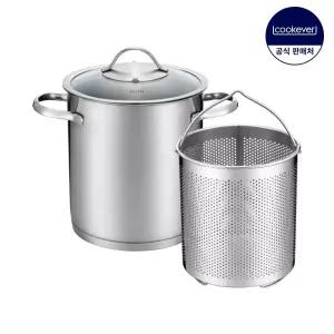 쿡에버 에센셜 인덕션 스텐 파스타 냄비 18cm (글라스커버)
