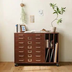 [클릭시 추가쿠폰] [레트로하우스] 누크 월넛 3단 수납 지류함 1000