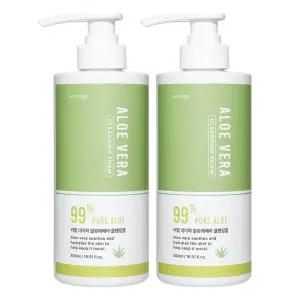 코스메이트 네이처 알로에베라 클렌징폼 500ml 2개+썬크림 파우치 5매+쇼핑백