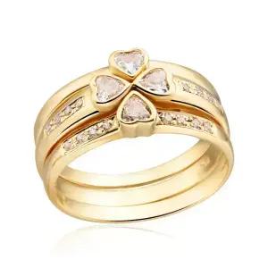 [비앤비골드] 14K 럭키 하트 플라워 3타입 큐빅 반지 NAR8068