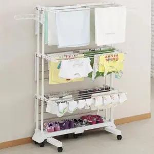 국산 프리미엄 솔리드 6단빨래건조대-화이트 스텐드 (WFGZF06)