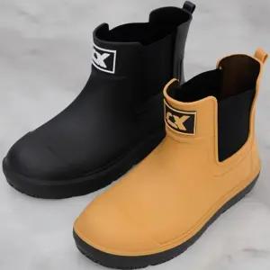 남성 여름 작업용 신발 검정 베이지 미끄럼 방지 고무 비 오는 날 부츠