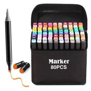 80색 마카펜 마커펜 드로잉펜 양쪽 트윈 싸인펜 미술 (WFGXB1M)