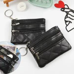 여행 3포켓 동전 주머니 블랙 보관 동전지갑 1P 소품 (WFGTA1Y)