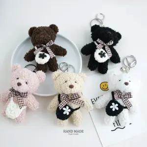 귀여운 곰돌이 키링 곰인형 뽀글이 봉제인형 가방 고리 열쇠고리 자동차 커플 우정