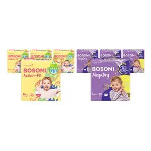 NEW 보솜이 팬티기저귀 점보형 액션핏 20매, 4개 + 메가드라이 20매, 4개