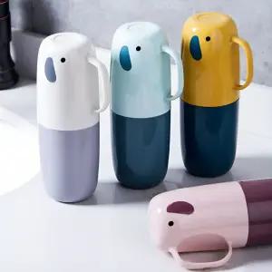 휴대용 코끼리 칫솔통 여행용 양치컵 칫솔꽂이 칫솔 치약 케이스